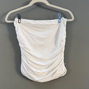 Abercrombie & Fitch White Strapless Ruched Top